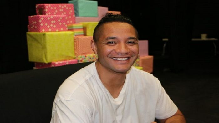 Albert Mateni, 2018 winner of the Tongan Youth Trust for Music and Art Award for his work on 'Hearts of Men