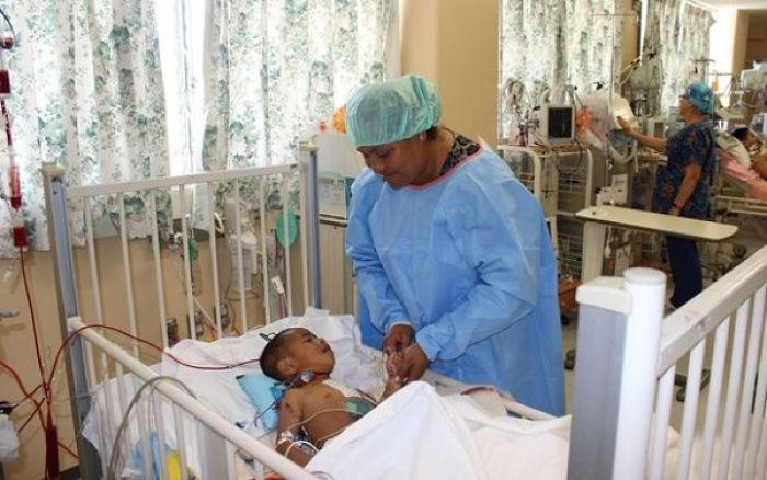 20-month-old Maile Ata'Ata after his surgery performed by Open Heart International in Nuku'alofa (Photo: Supplied / Open Heart International)
