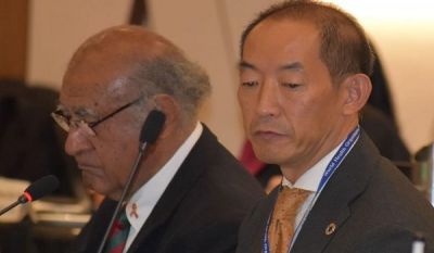 Ratu Epeli Nailatikau and Takeshi Kasai at the 5th Asia-Pacific Parliamentarian Forum on Global Health. Photo: Parliament of Fiji