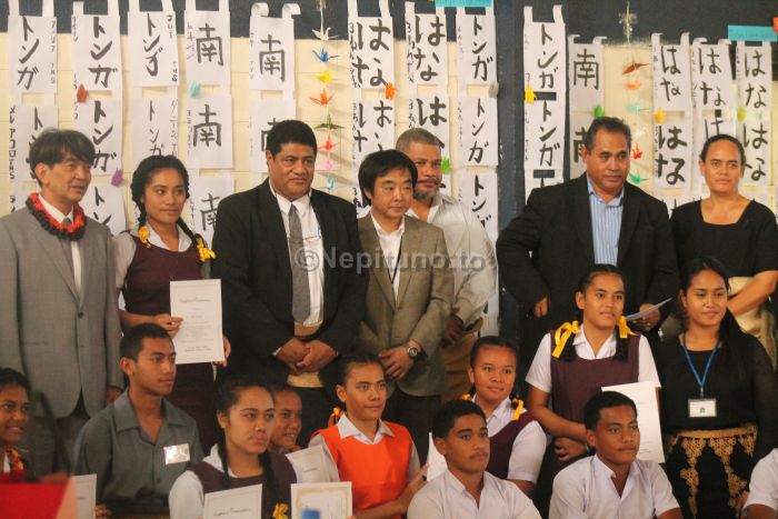 His Excellency Mr. Yukio Numata, Guest of Honor Claude Tupou, Principals & Sudents