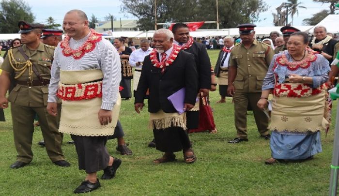 Their Majesties King Tupou VI and Queen Nanasipau'u at the official opening of Ha'apai Agricultural Show