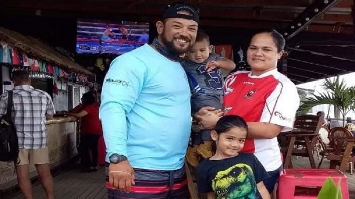 MIkaele Lui and his family in Vava'u