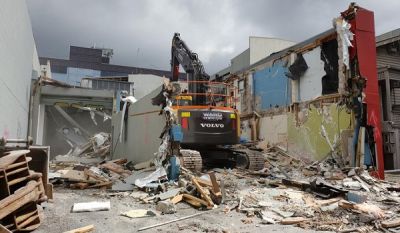 Thirty buildings were demolished in the Auckland suburb of Mt Eden to make way for the City Rail Link